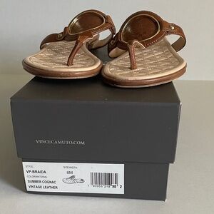 Vince Camuto Cognac Leather Sandals